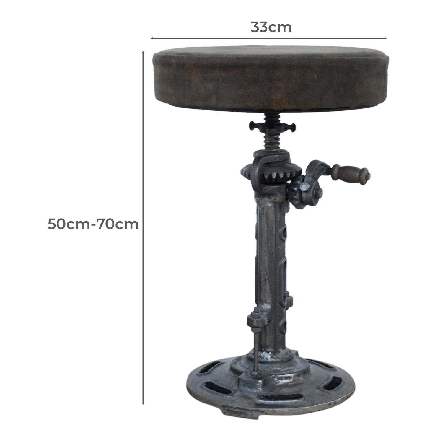 Vintage-Style Austin Leather Adjustable Barstool