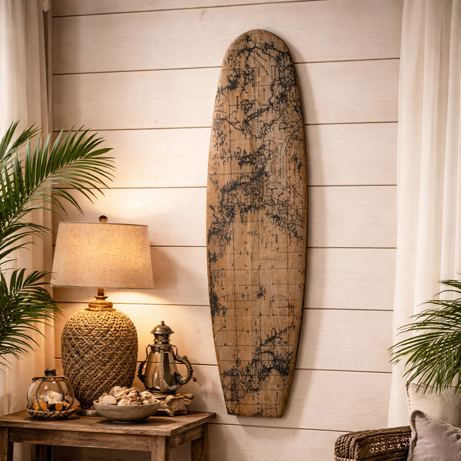 Surfboard Lamp Lunaro Modern Contemporary Surfboard Glow Floor