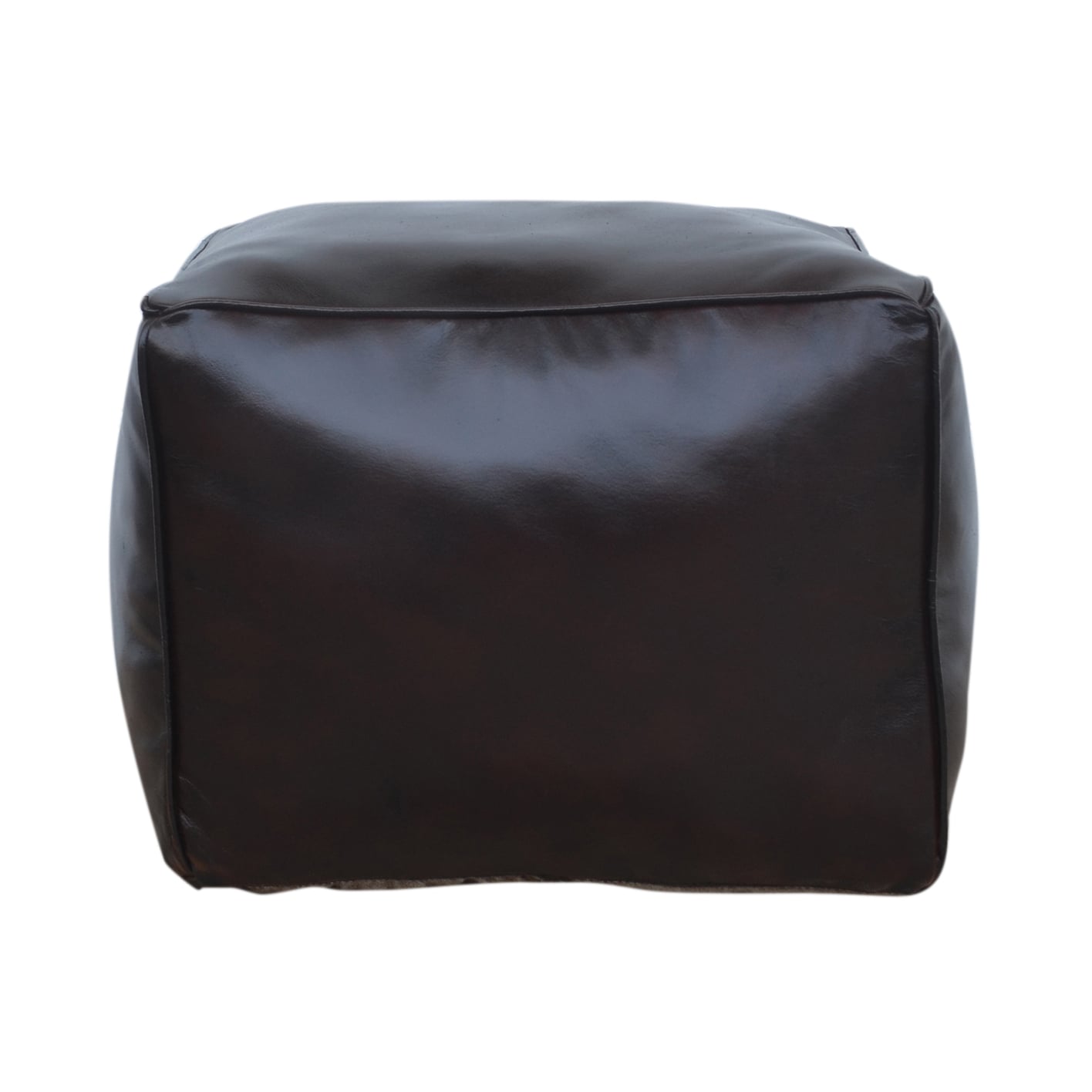 Brown Panel Goat Leather Ottoman