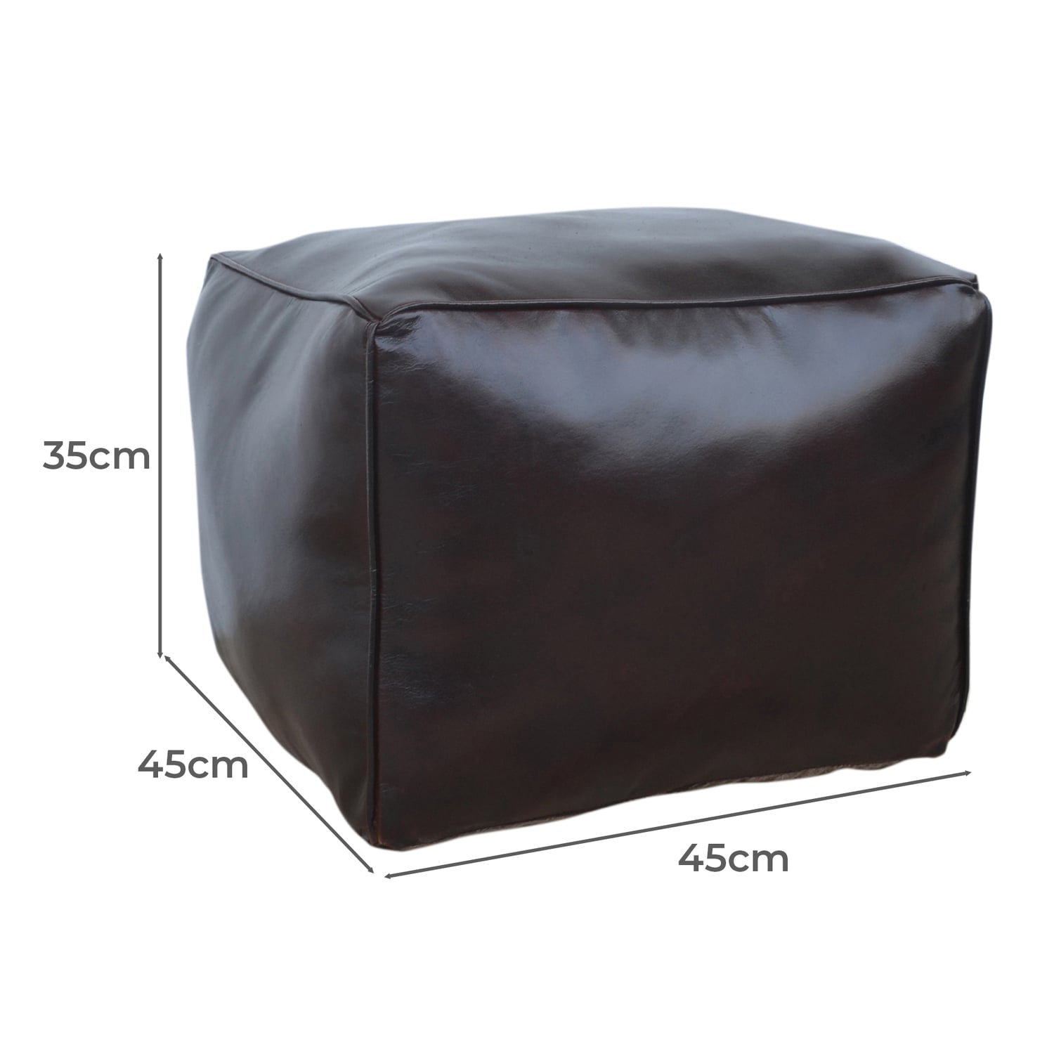 Brown Panel Goat Leather Ottoman