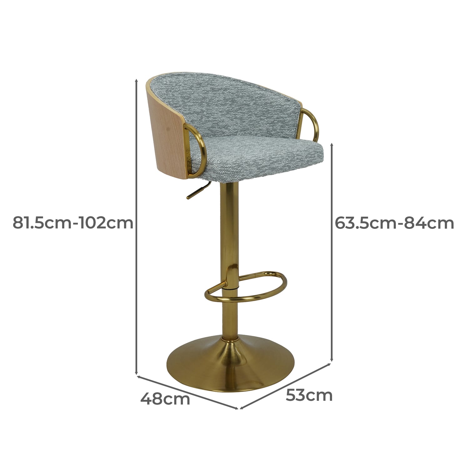 Gaston Upholstered Adjustable Bar Stool
