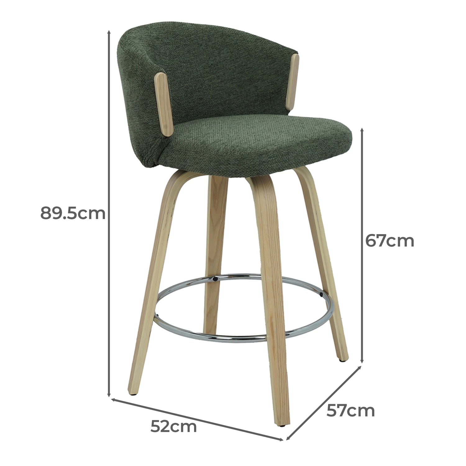67cm Windsor Upholstered Bar Stool