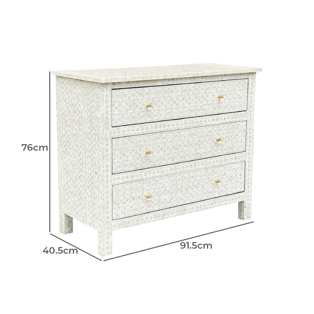 Daena Mother of Pearl 3 Drawer Chest
