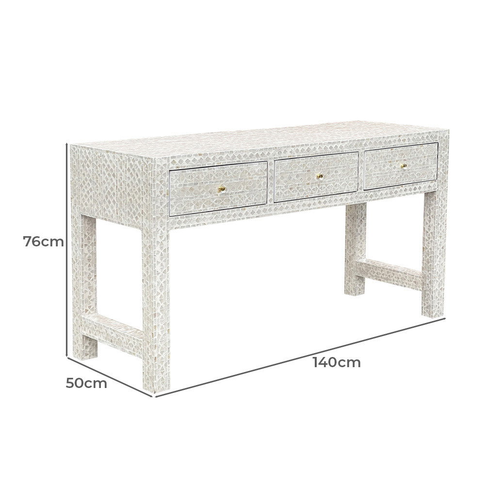 Daena 3 Drawer Mother of Pearl  Console Table