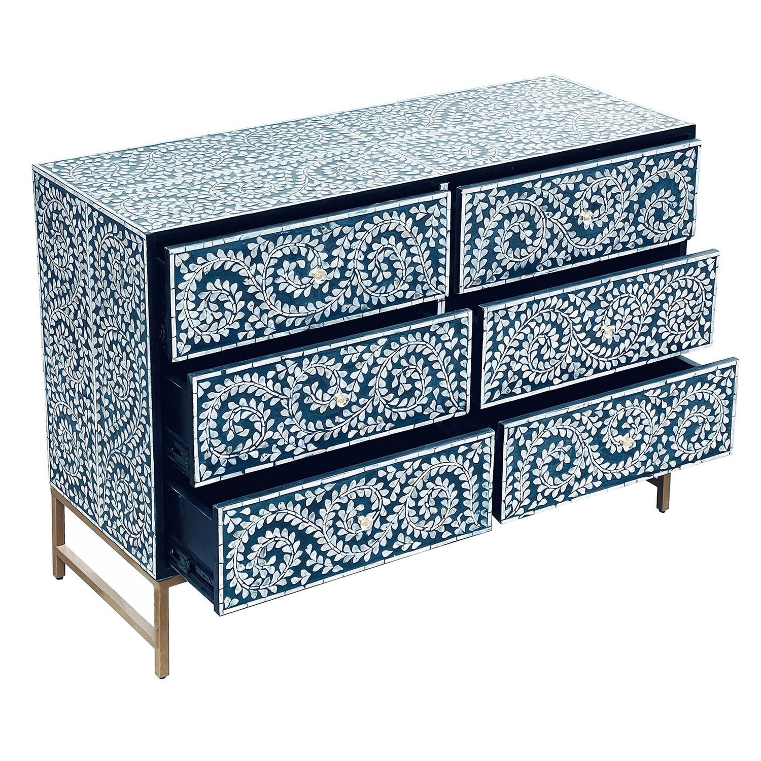 Xenia Mother of Pearl 6 Drawer Chest
