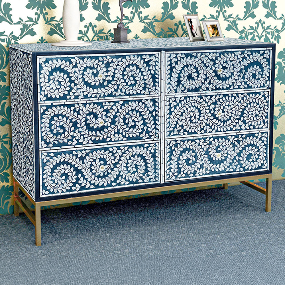 Xenia Mother of Pearl 6 Drawer Chest