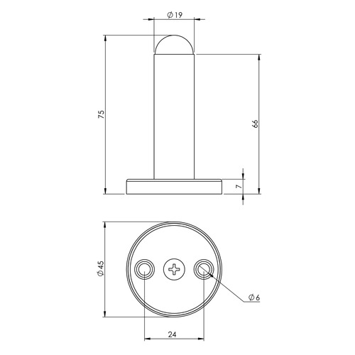 7.5cm Architectural Door Stop with Base