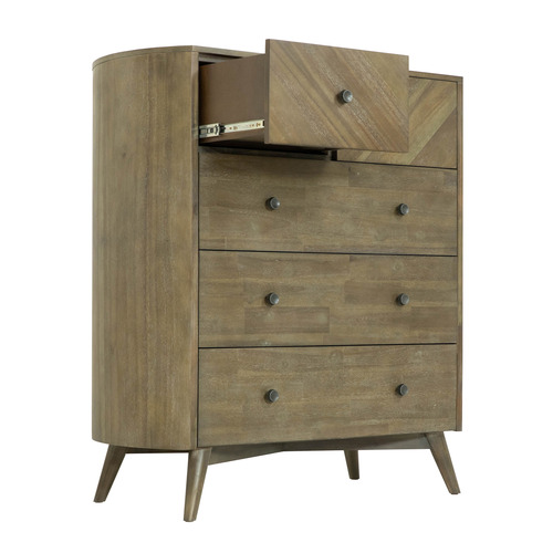 Monah 5 Drawer Acacia Wood Tallboy