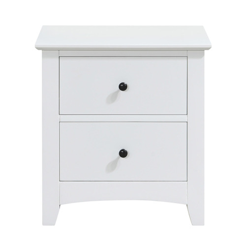 Rita Home Bryle 2 Drawer Rubberwood Bedside Table Temple & ster