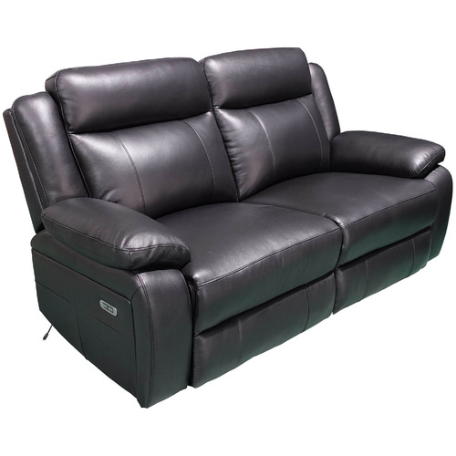 Godric 2 Seater Leather Electric Recliner Sofa | Temple & Webster