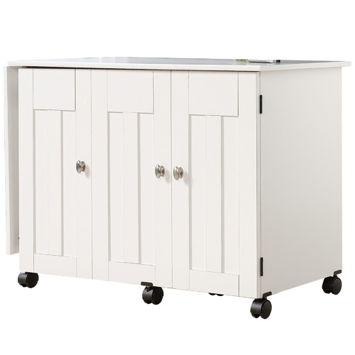 Sauder Soft White Sewing Craft Cart Reviews Temple Webster