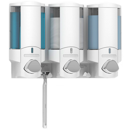 White Aviva Triple Dispenser with Chrome Button