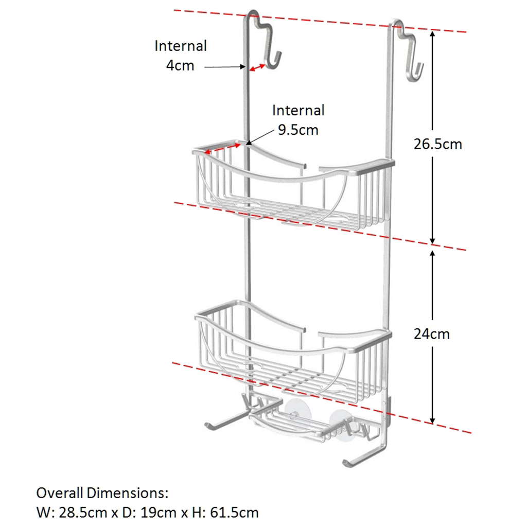 3 Tier Venus Over The Door Metal Shower Caddy