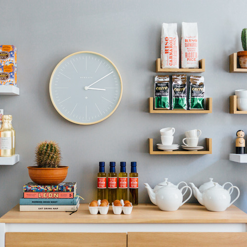 Pill Blue Mr Clarke Wall Clock