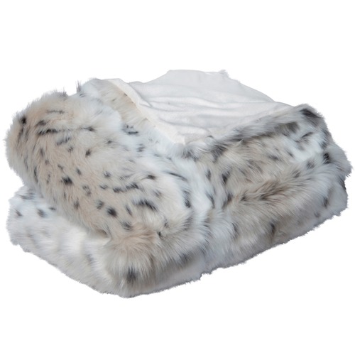 Snow Leopard Faux Fur Throw | Temple & Webster