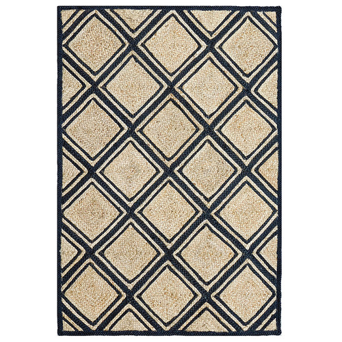 J.Elliot Natural & Black Murphy Jute Rug Temple & ster