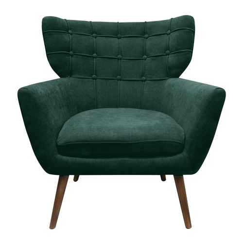 Alessia Button Tufted Velvet Wingback Armchair | Temple & Webster