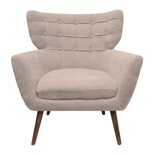 Alessia Button Tufted Velvet Wingback Armchair | Temple & Webster