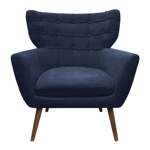 Alessia Button Tufted Velvet Wingback Armchair 