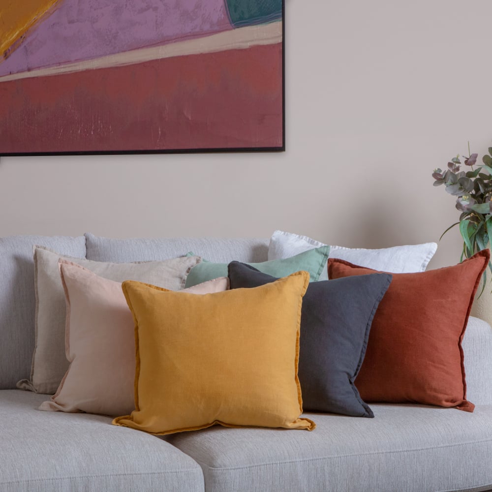 Square Solid Linen Cushion