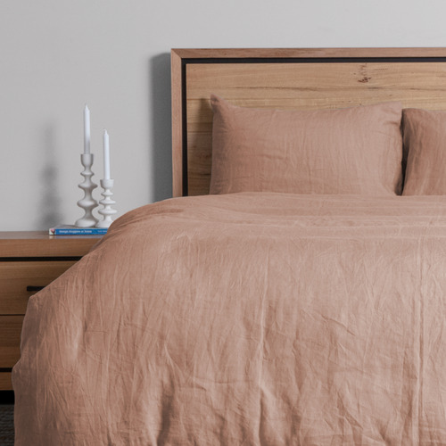 Blush Linen Duvet Cover Set