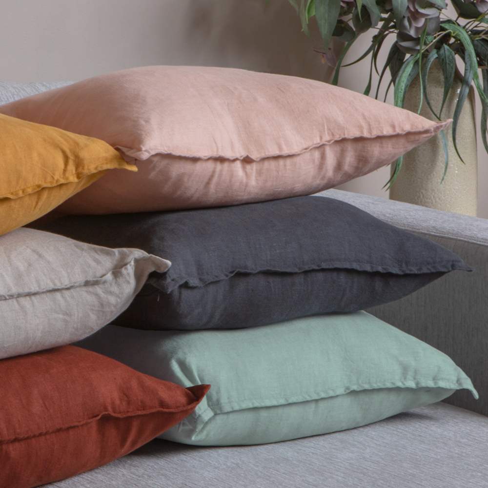 Square Solid Linen Cushion