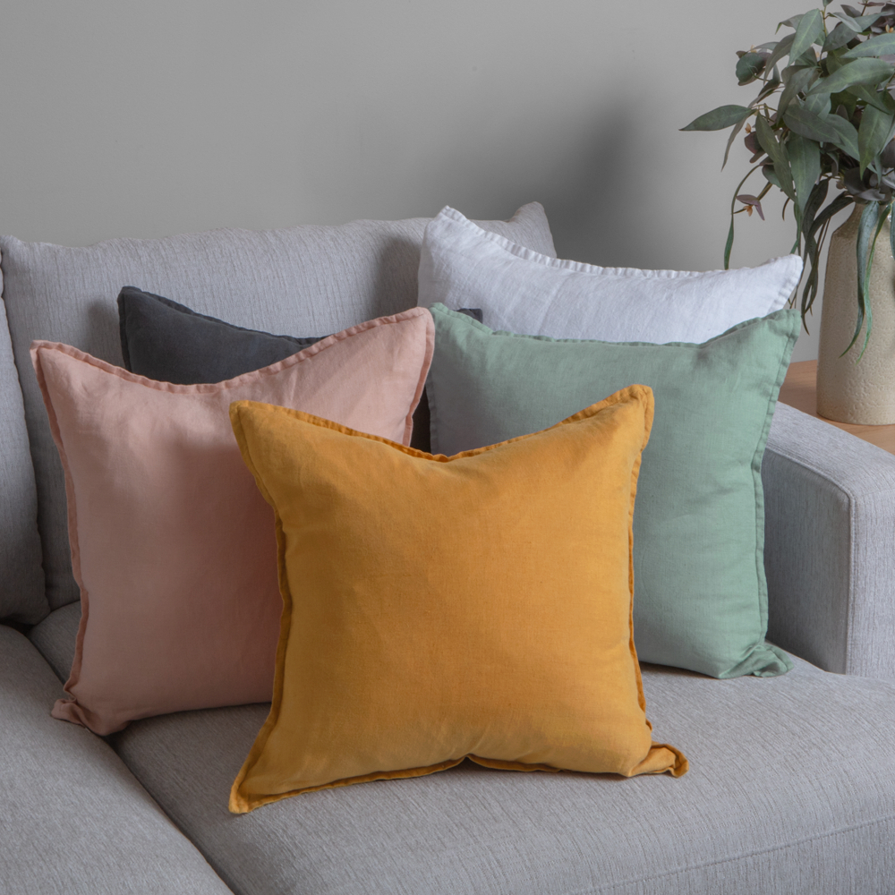 Square Solid Linen Cushion