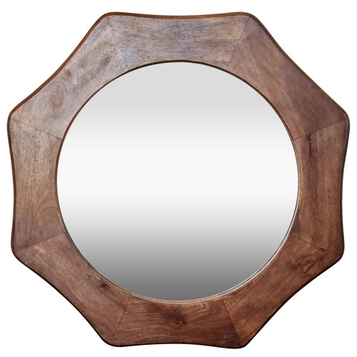 Nicole Octagon Mango Wood Mirror
