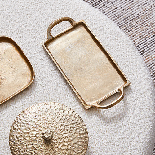 Gold Hand-Crafted Nillybeng Decorative Tray