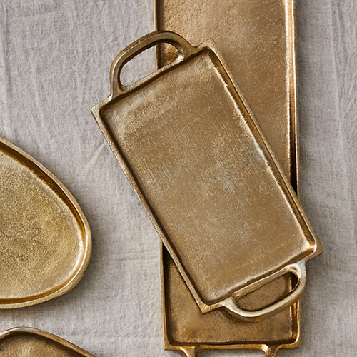 Gold Hand-Crafted Nillybeng Decorative Tray
