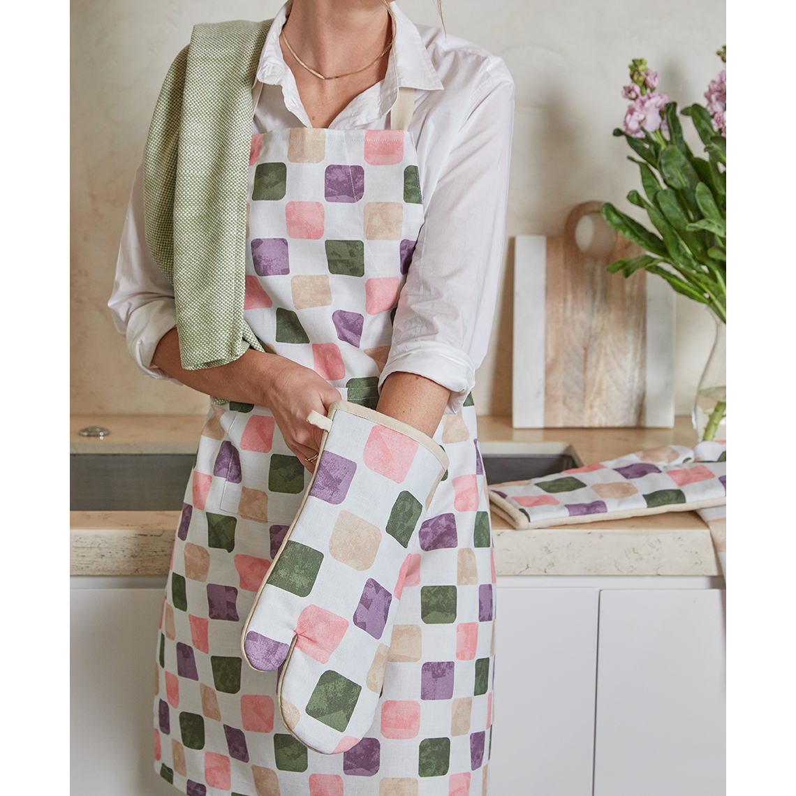 2 Piece Celyn Cotton Oven Mitt Set