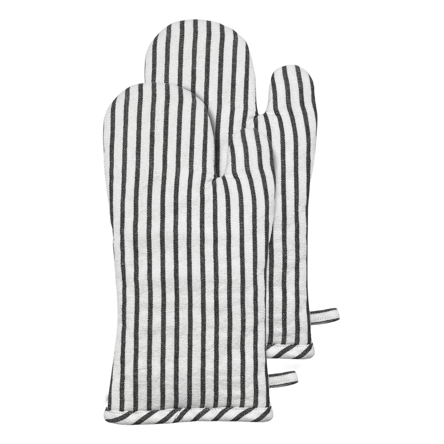 Eira Striped Cotton-Blend Oven Mitts