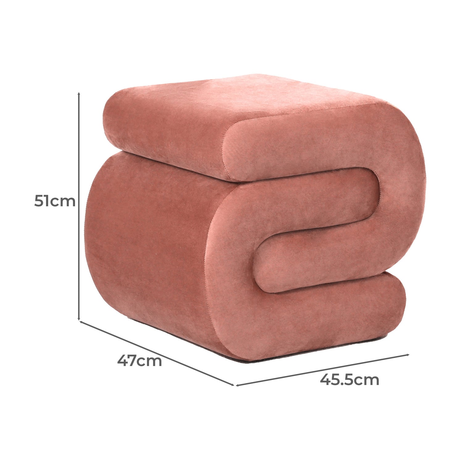Luxa Velvet Ottoman