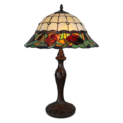 Tiffany Pieces Floral 61cm Tiffany Glass Table Lamp | Temple & Webster