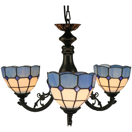 Zaheer 3 Light Stained Glass & Zinc Alloy Pendant