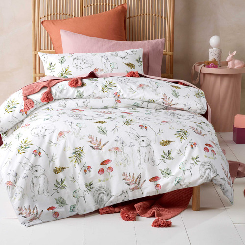White Cotton Story Time Quilt Cover Set