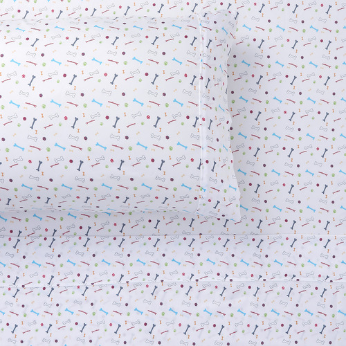 Bones Printed Microfibre Sheet Set