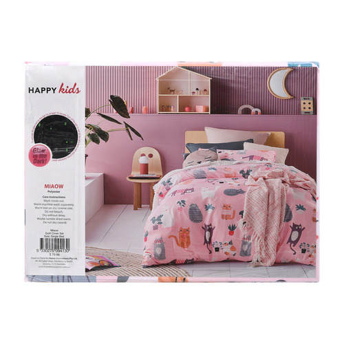 Miaow Glow in the Dark Quilt Cover Set