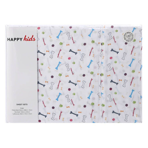 Bones Printed Microfibre Sheet Set