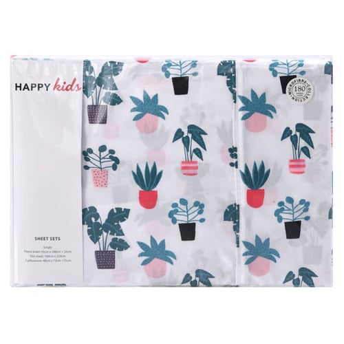 Plant Printed Microfibre Sheet Set