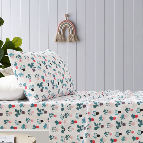 Plant Printed Microfibre Sheet Set