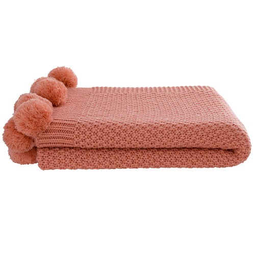 Kas Pom Pom Knitted Throw & Reviews Temple & Webster