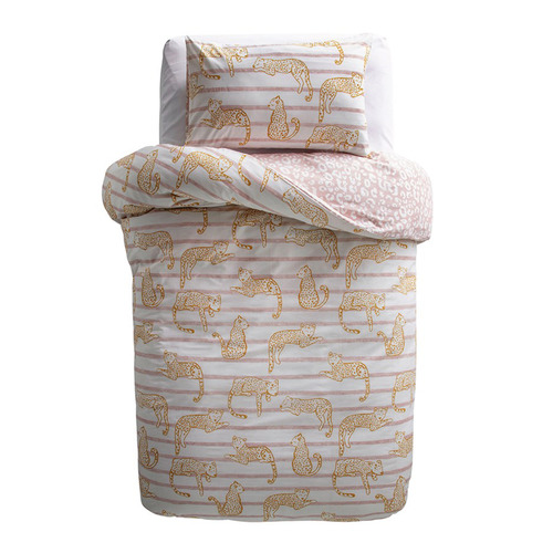 Kas Kids Lazy Leopard Cotton Quilt Cover Set