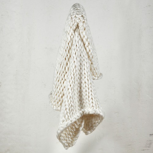 Accessorize Natural Chunky Knit Throw