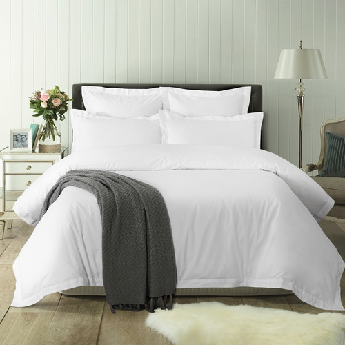 White Tailored Deluxe Cotton Quilt Cover Set
