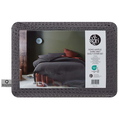 Dark-Grey-Soho-Waffle-Quilt-Cover-Set