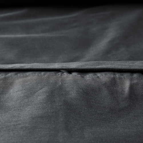 Charcoal Double Stitch Bamboo & Cotton Quilt Cover Set