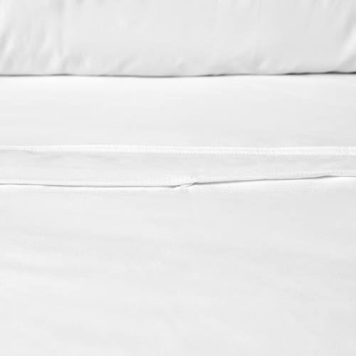 White Double Stitch Bamboo & Cotton Quilt Cover Set