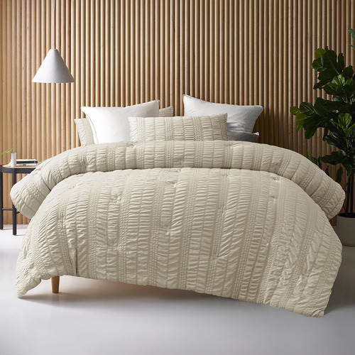 Natural Seersucker Comforter Set