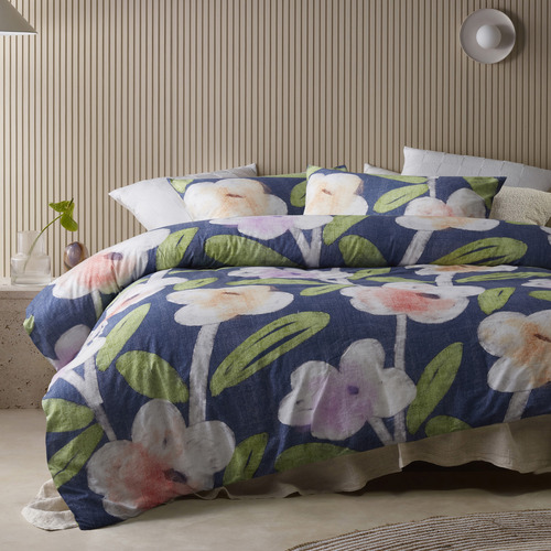 Blue Bella Cotton Quilt Cover Set